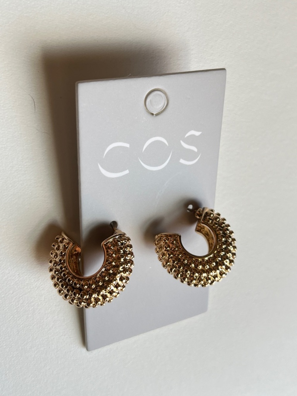 COS Gold Beaded Hoop Earrings